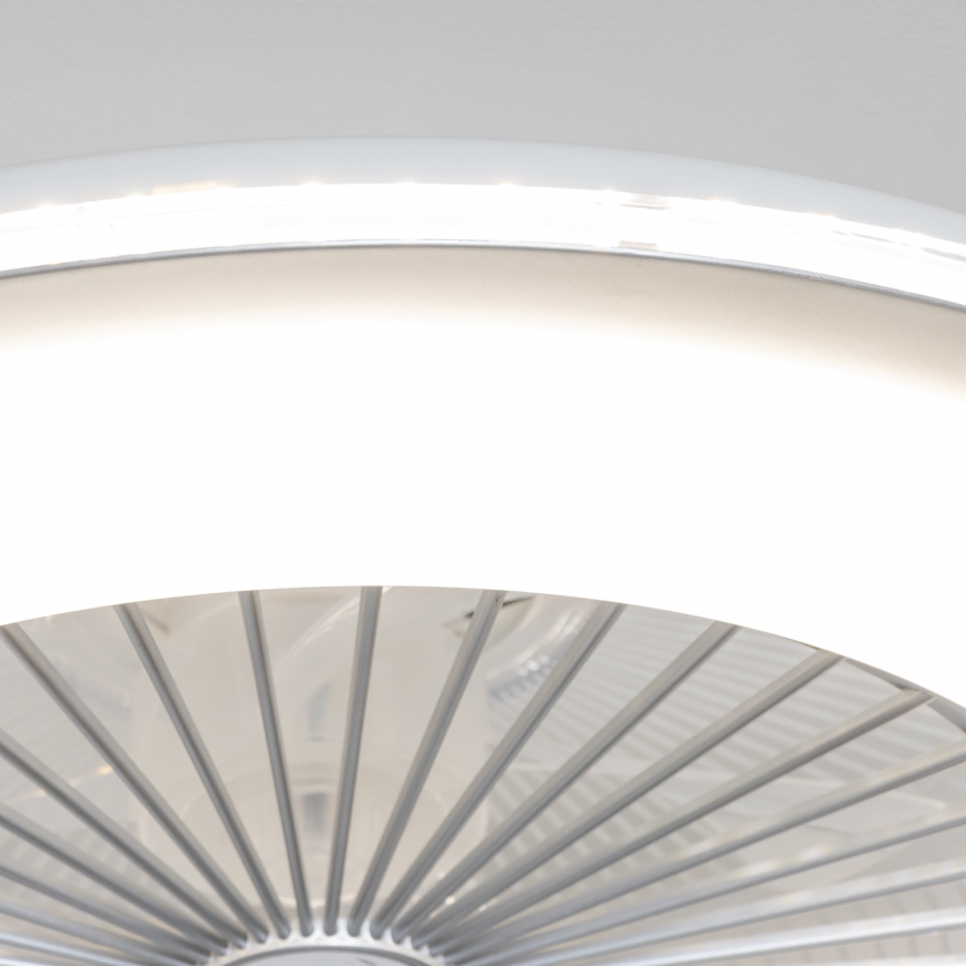 Brilagi - LED dimbar taklampa med fläkt RONDA LED/48W/230V 3000-6000K silver + fjärrkontroll