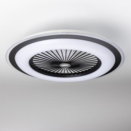 Brilagi - LED dimbar taklampa med fläkt RONDA LED/48W/230V 3000-6000K svart + fjärrkontroll