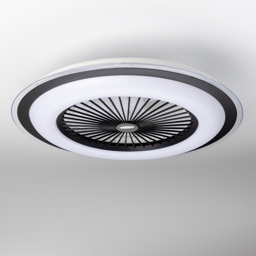 Brilagi - LED dimbar taklampa med fläkt RONDA LED/48W/230V 3000-6000K svart + fjärrkontroll