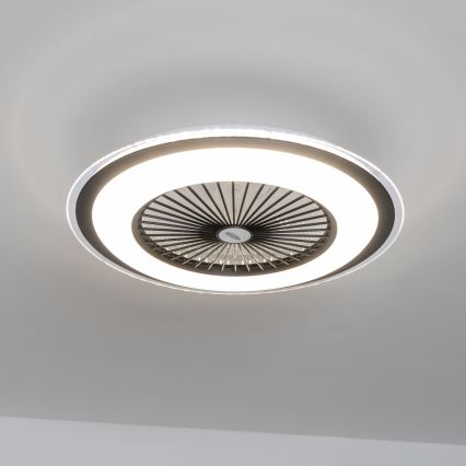 Brilagi - LED dimbar taklampa med fläkt RONDA LED/48W/230V 3000-6000K svart + fjärrkontroll