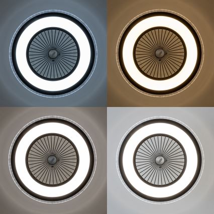 Brilagi - LED dimbar taklampa med fläkt RONDA LED/48W/230V 3000-6000K svart + fjärrkontroll
