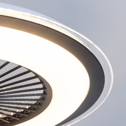 Brilagi - LED dimbar taklampa med fläkt RONDA LED/48W/230V 3000-6000K svart + fjärrkontroll