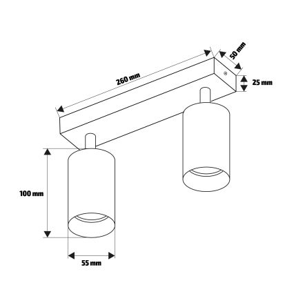 Brilagi - SELE MODERN riktbar spotlampa 2xGU10/30W/230V svart
