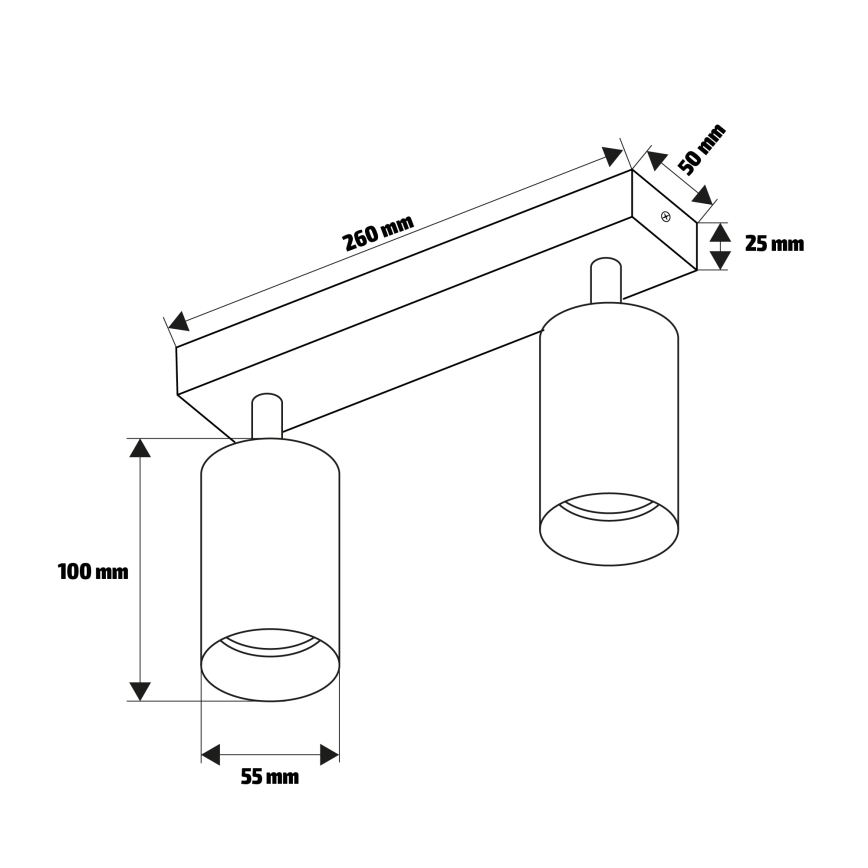 Brilagi - SELE MODERN riktbar spotlampa 2xGU10/30W/230V svart