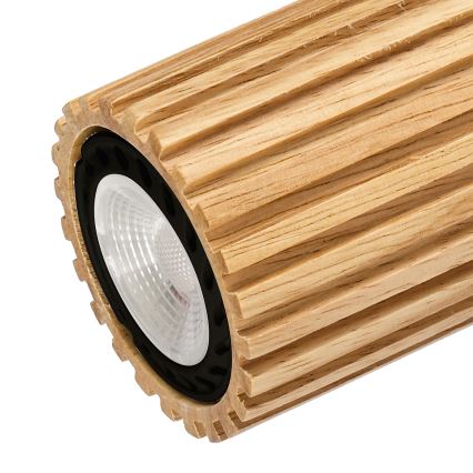 Brilagi - Spotarmatur MODERN WOOD 4xGU10/8W/230V gummiträ/svart