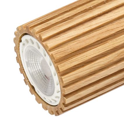 Brilagi - Spotarmatur MODERN WOOD 4xGU10/8W/230V gummiträ/vit