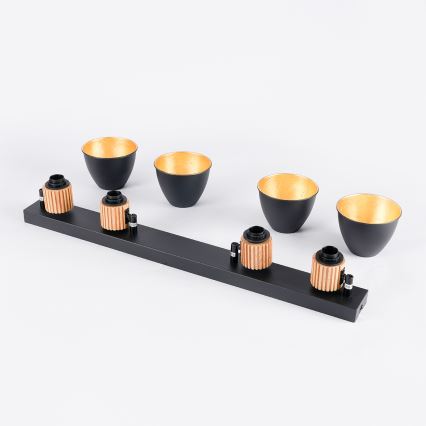 Brilagi - Spotarmatur ODENSE 4xE14/10W/230V gummiträ/svart