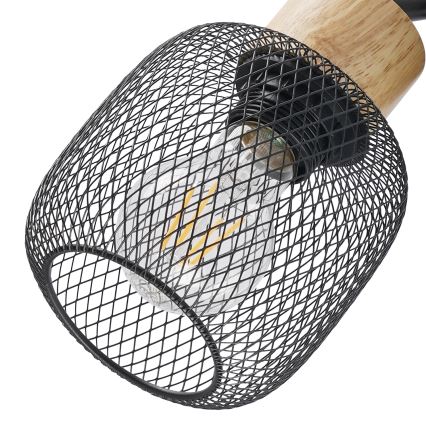 Brilagi - Spotbelysning BASKLITE 3xE27/15W/230V gummiträ/svart