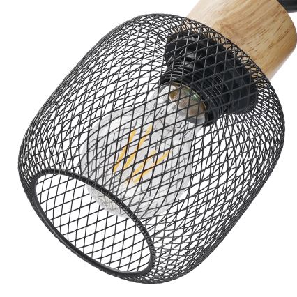 Brilagi - Spotbelysning BASKLITE 4xE27/15W/230V gummiträ/svart