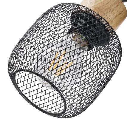 Brilagi - Spotlampa BASKLITE 2xE27/15W/230V gummiträ/svart