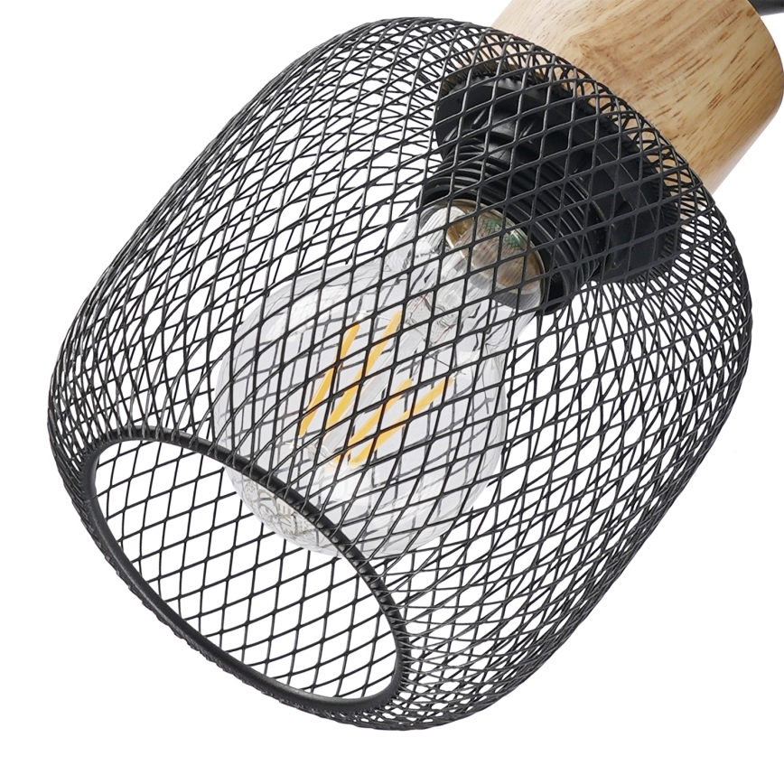 Brilagi - Spotlampa BASKLITE 2xE27/15W/230V gummiträ/svart