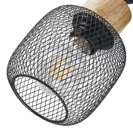 Brilagi - Spotlampa BASKLITE 3xE27/15W/230V gummiträ/svart