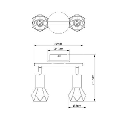 Brilagi - Spotlampa CAGE 2xE14/40W/230V