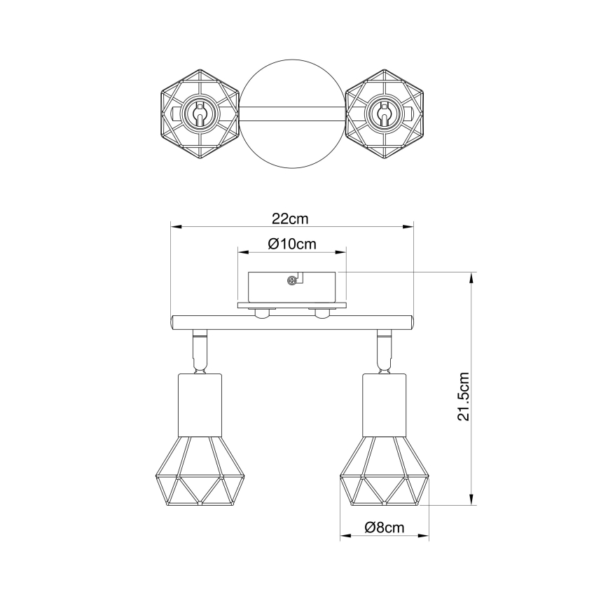 Brilagi - Spotlampa CAGE 2xE14/40W/230V