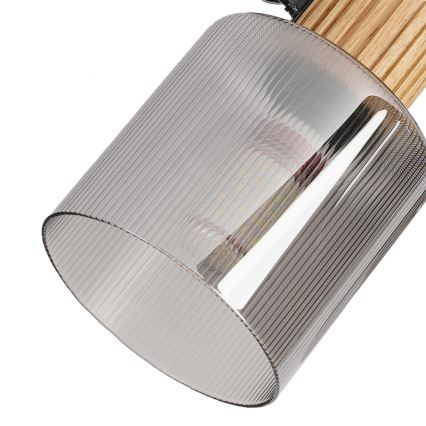 Brilagi - Spotlampa HYGGE 2xE14/15W/230V gummiträ/rökfärgad