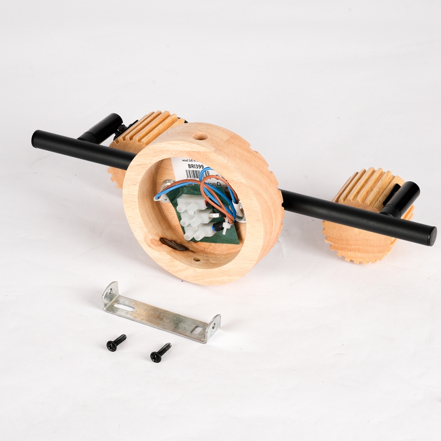 Brilagi - Spotlampa HYGGE 2xE14/15W/230V gummiträ/rökfärgad