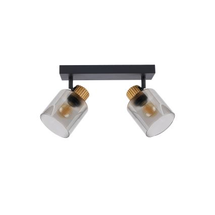 Brilagi - Spotlampa HYGGE 2xE14/15W/230V svart/rökfärgad