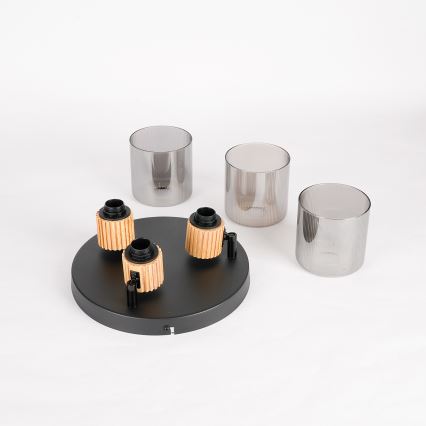 Brilagi - Spotlampa HYGGE 3xE14/15W/230V svart/rökfärgad