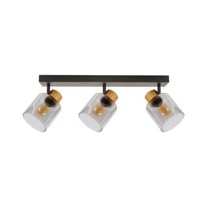 Brilagi - Spotlampa HYGGE 3xE14/15W/230V svart/rökfärgad