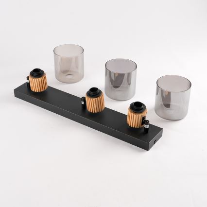 Brilagi - Spotlampa HYGGE 3xE14/15W/230V svart/rökfärgad