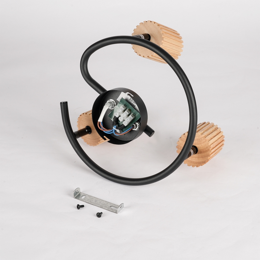 Brilagi - Spotlampa MODERN WOOD 3xGU10/8W/230V gummiträ/svart