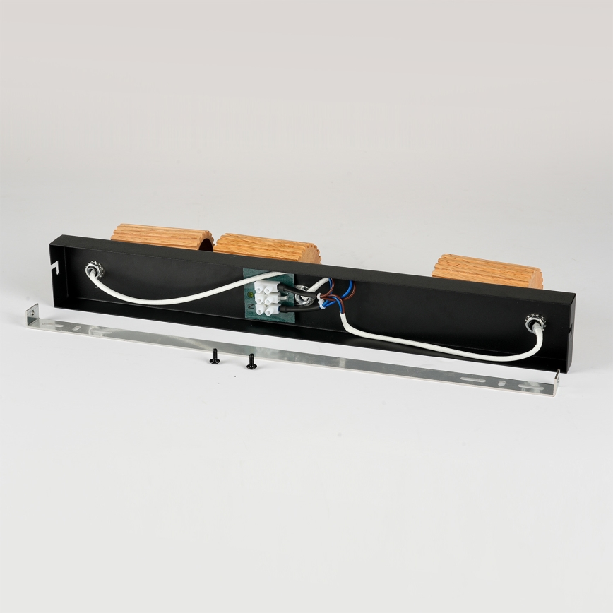 Brilagi - Spotlampa MODERN WOOD 3xGU10/8W/230V gummiträ/svart