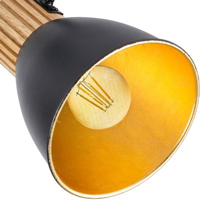 Brilagi - Spotlampa ODENSE 4xE14/10W/230V gummiträ/svart