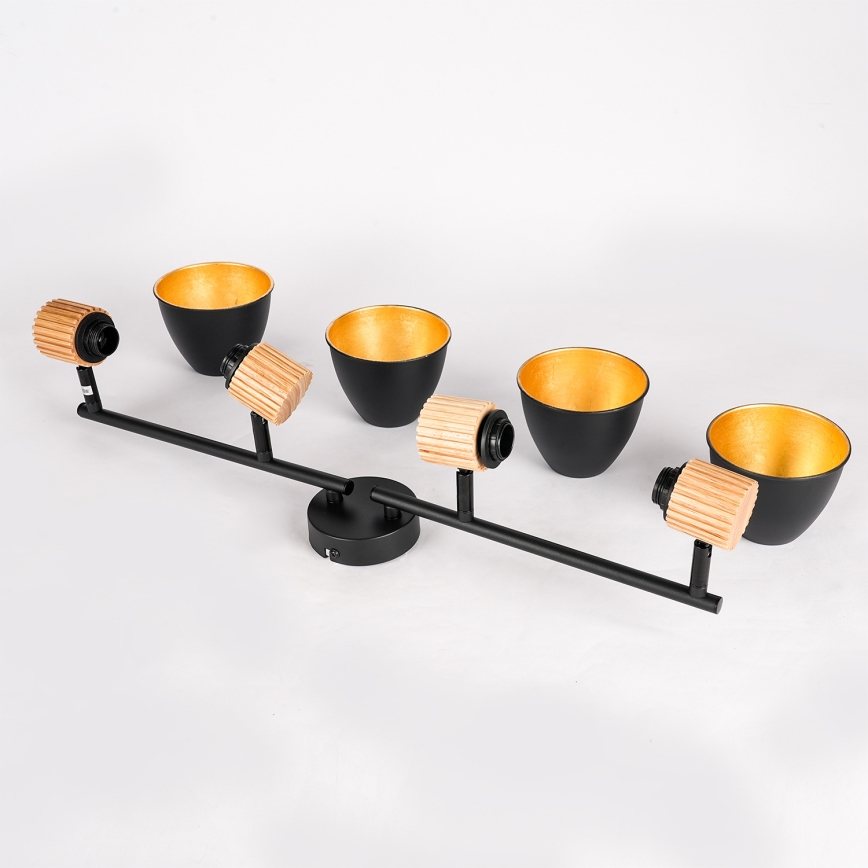 Brilagi - Spotlampa ODENSE 4xE14/10W/230V gummiträ/svart