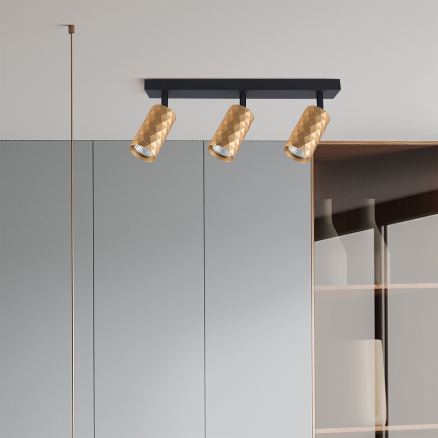 Brilagi - Spotlampa SELE DIAMANT 3xGU10/30W/230V guldig