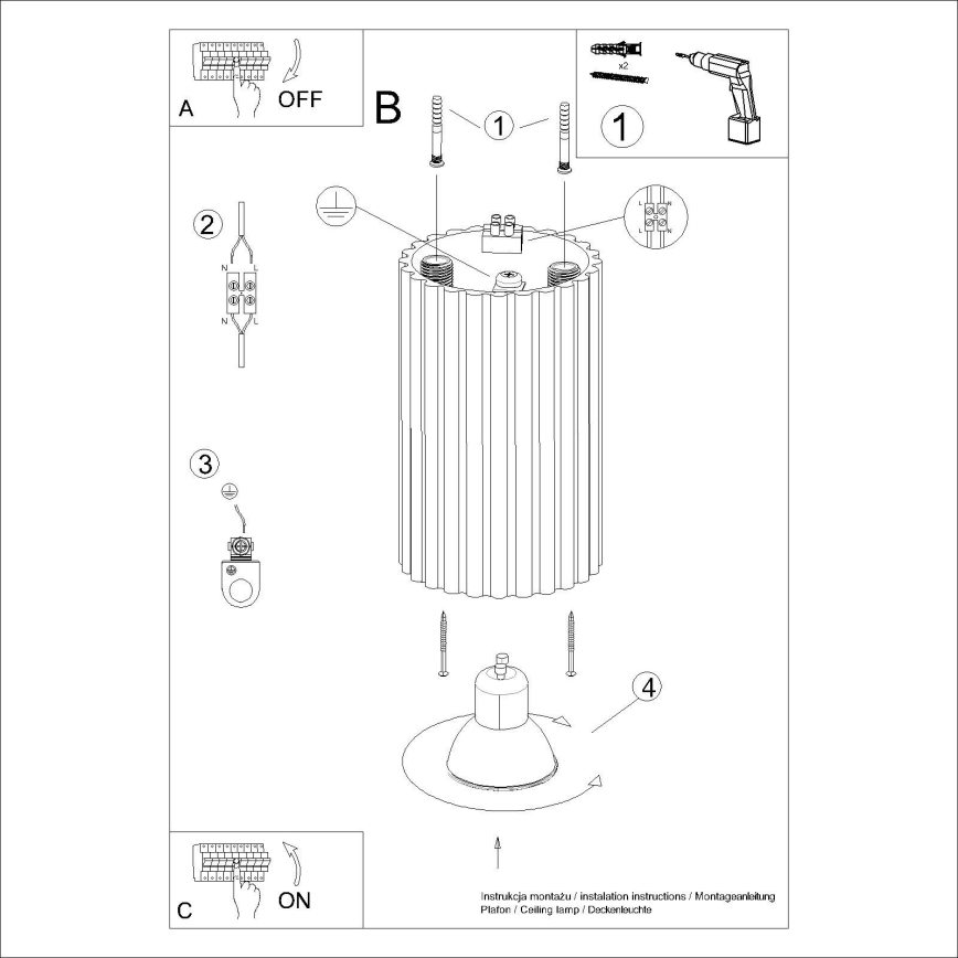 Brilagi - Spotlight CRESTO 1xGU10/10W/230V 10 cm guld