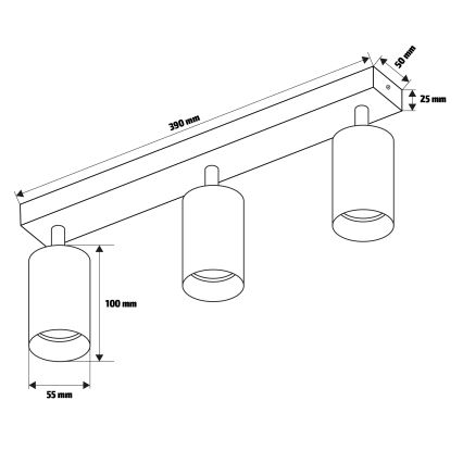Brilagi - Spotlight SELE 3xGU10/30W/230V svart