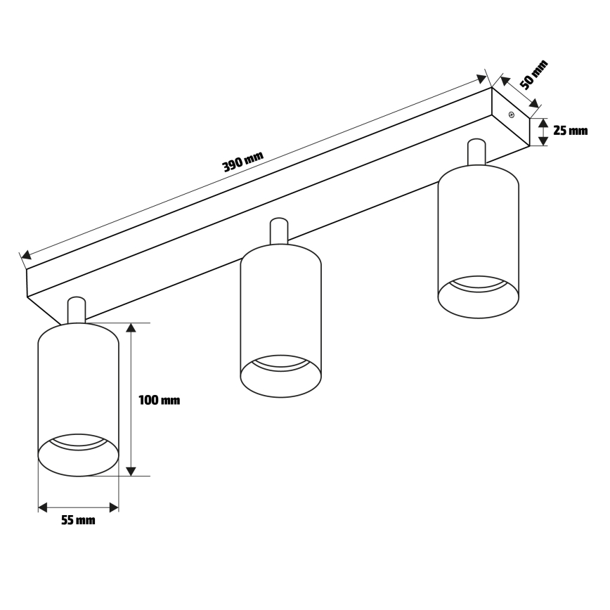 Brilagi - Spotlight SELE 3xGU10/30W/230V svart