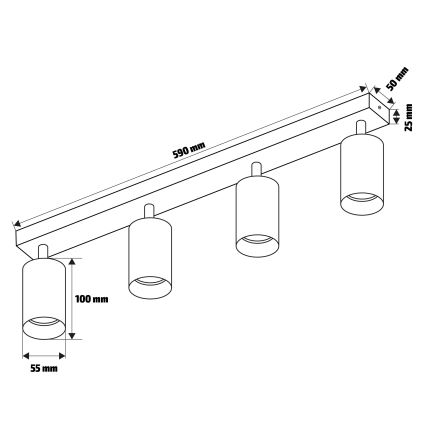 Brilagi - Spotlight SELE 4xGU10/30W/230V antracit
