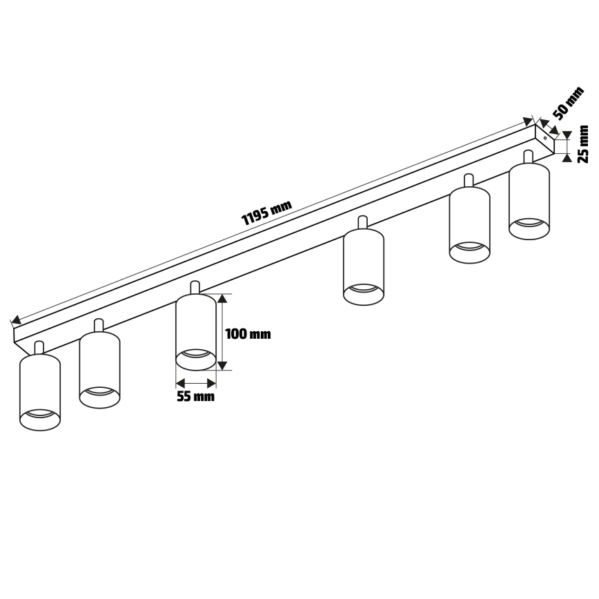 Brilagi - Spotlight SELE 6xGU10/30W/230V svart