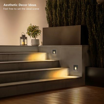 Brilagi - STAIRDOT infälld LED-utomhusarmatur LED/2W/230V svart IP65 fyrkantig