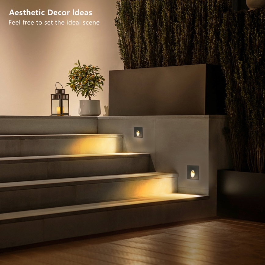 Brilagi - STAIRDOT infälld LED-utomhusarmatur LED/2W/230V svart IP65 fyrkantig