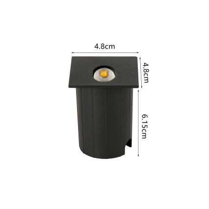 Brilagi - STAIRDOT infälld LED-utomhusarmatur LED/2W/230V svart IP65 fyrkantig