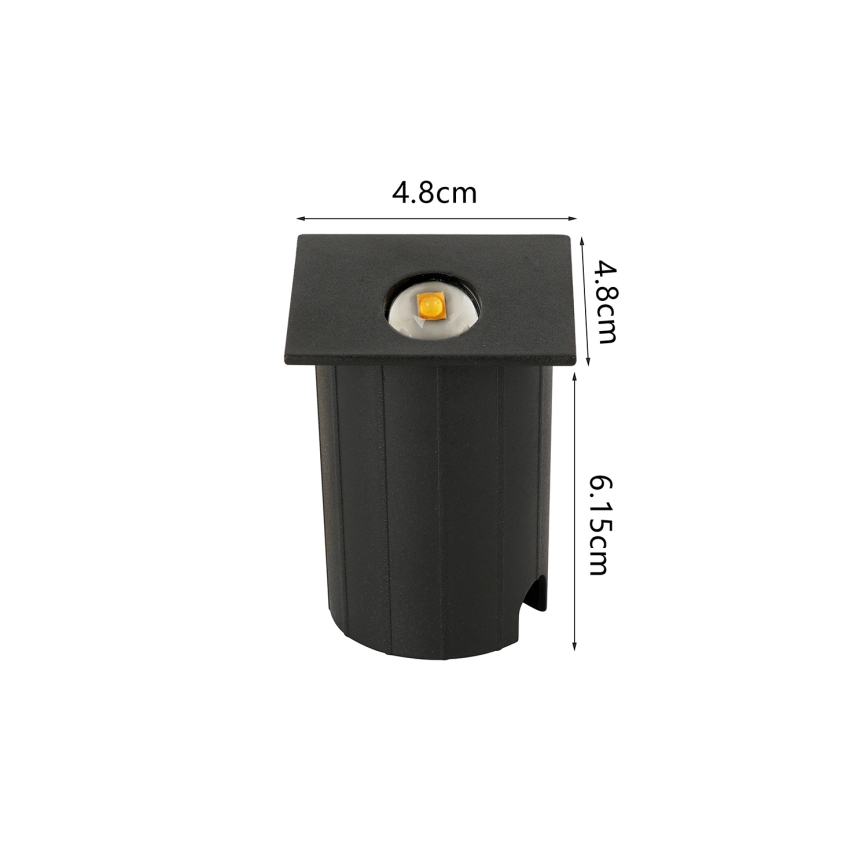 Brilagi - STAIRDOT infälld LED-utomhusarmatur LED/2W/230V svart IP65 fyrkantig