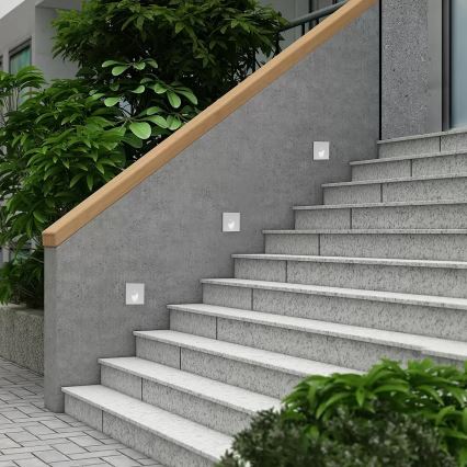 Brilagi - STAIRDOT LED infälld utomhusarmatur 2W/230V, vit, IP65, fyrkantig