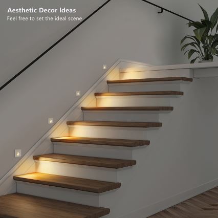 Brilagi - STAIRDOT LED infälld utomhusarmatur 2W/230V, vit, IP65, fyrkantig