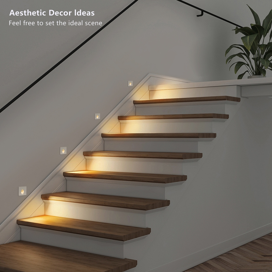 Brilagi - STAIRDOT LED infälld utomhusarmatur 2W/230V, vit, IP65, fyrkantig