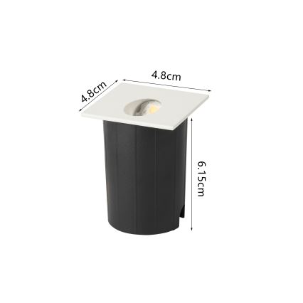 Brilagi - STAIRDOT LED infälld utomhusarmatur 2W/230V, vit, IP65, fyrkantig