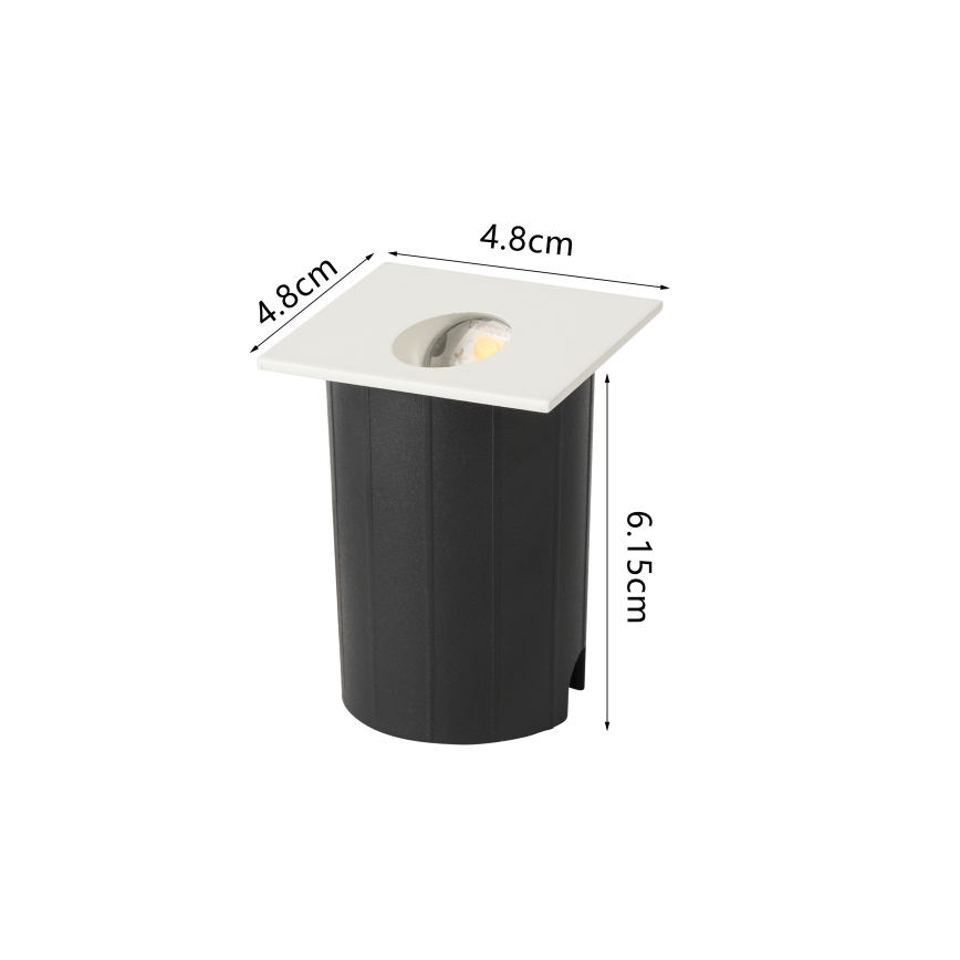 Brilagi - STAIRDOT LED infälld utomhusarmatur 2W/230V, vit, IP65, fyrkantig