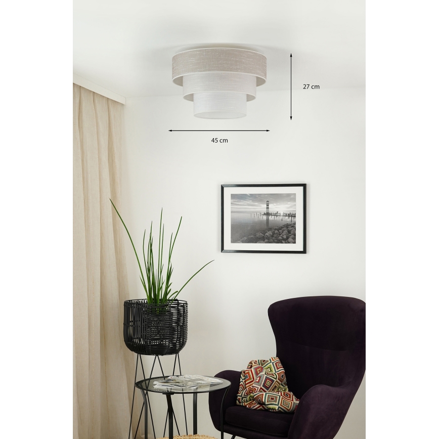 Brilagi - Taklampa ALASKA LUNETA 1xE27/15W/230V diameter 45 cm grå/grädde