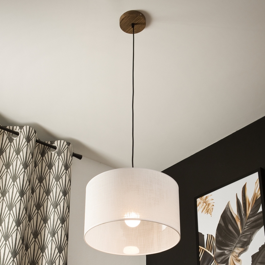 Brilagi - Taklampa ANTHONY 1xE27/60W/230V ek valnöt/vit