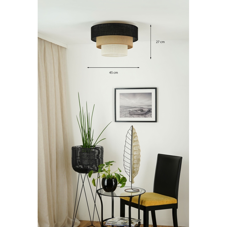 Brilagi - Taklampa ASPEN LUNETA 1xE27/15W/230V diameter 45 cm svart/beige/grädde