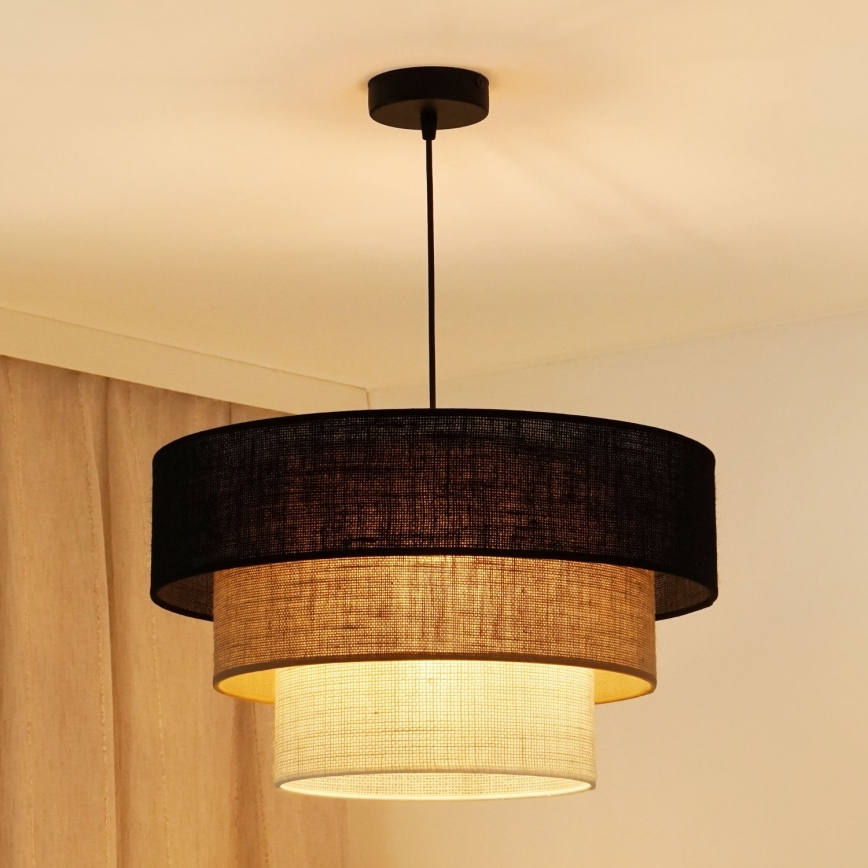 Brilagi - Taklampa ASPEN LUNETA 1xE27/15W/230V Ø 45 cm svart/beige/krämfärgad