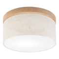 Brilagi - Taklampa BELLADONNA 1xE27/15W/230V diameter 30 cm grädde/ek