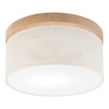 Brilagi - Taklampa BELLADONNA 1xE27/15W/230V diameter 30 cm grädde/ek