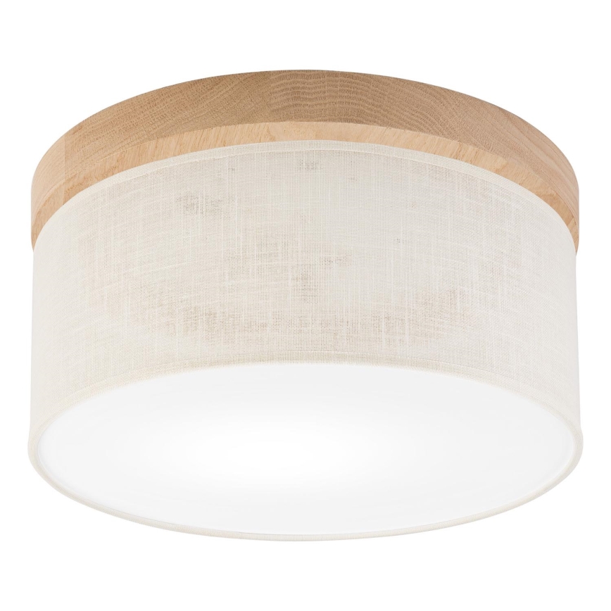 Brilagi - Taklampa BELLADONNA 1xE27/15W/230V diameter 30 cm grädde/ek
